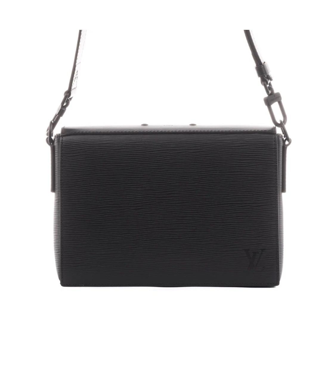 LOUIS VUITTON Черная кожаная сумка на плечо, фото 3