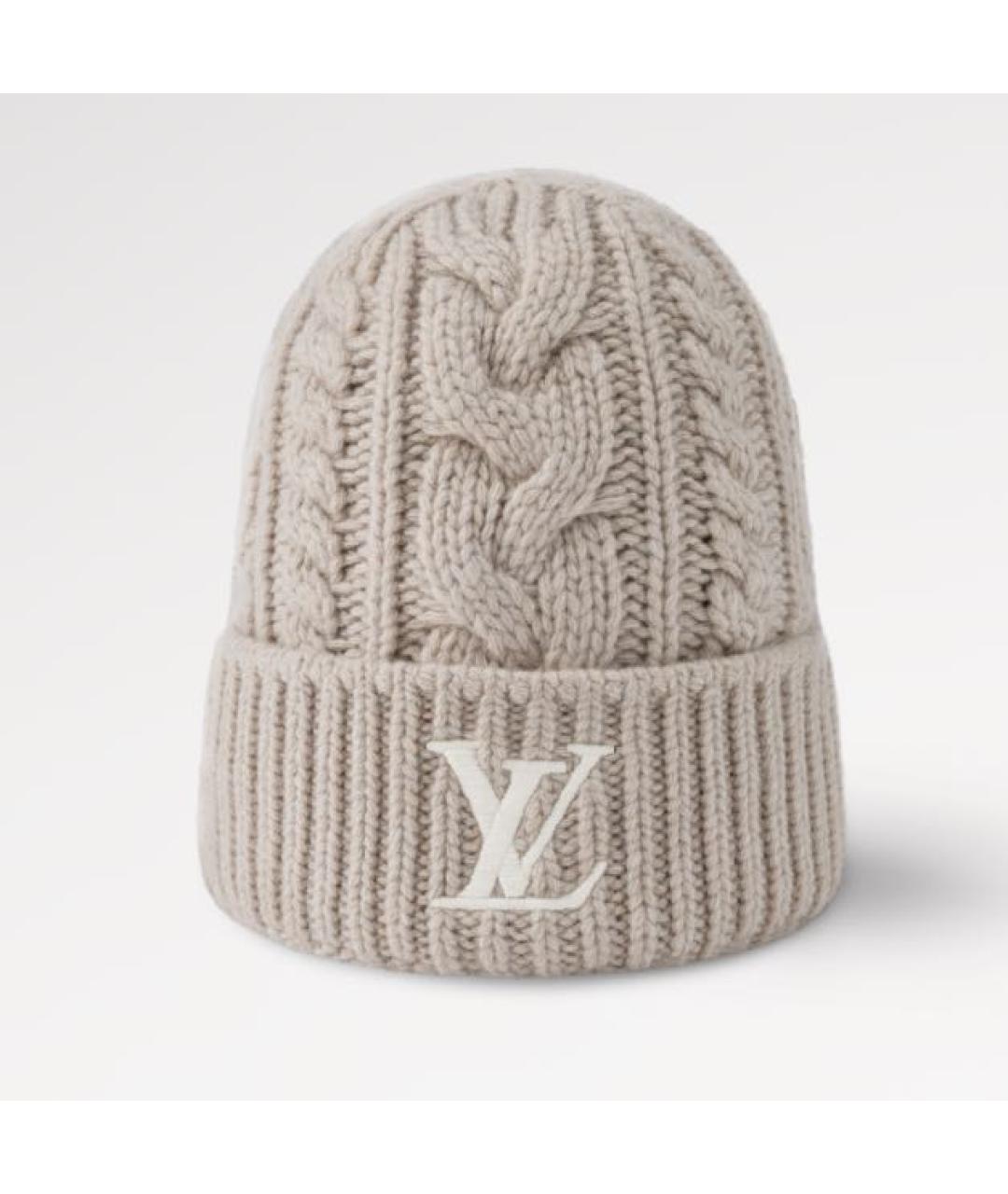 LOUIS VUITTON Бежевая шерстяная шапка, фото 1