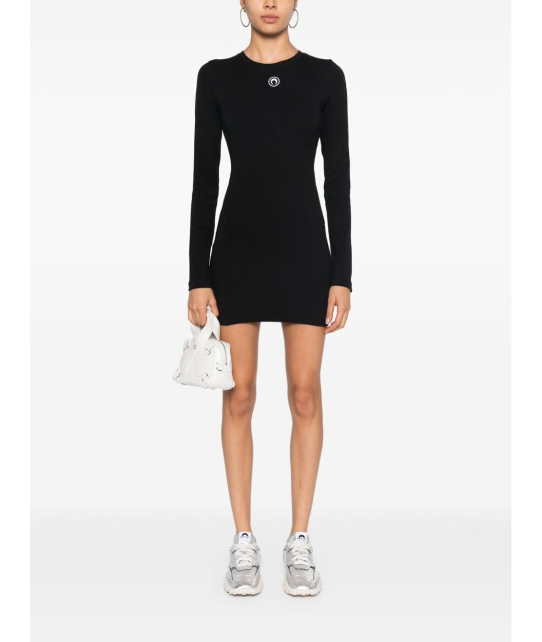 MARINE SERRE Черное хлопковое повседневное платье, фото 5