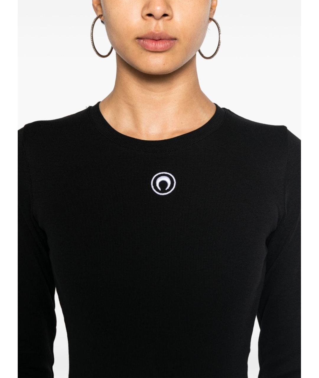 MARINE SERRE Черное хлопковое повседневное платье, фото 3