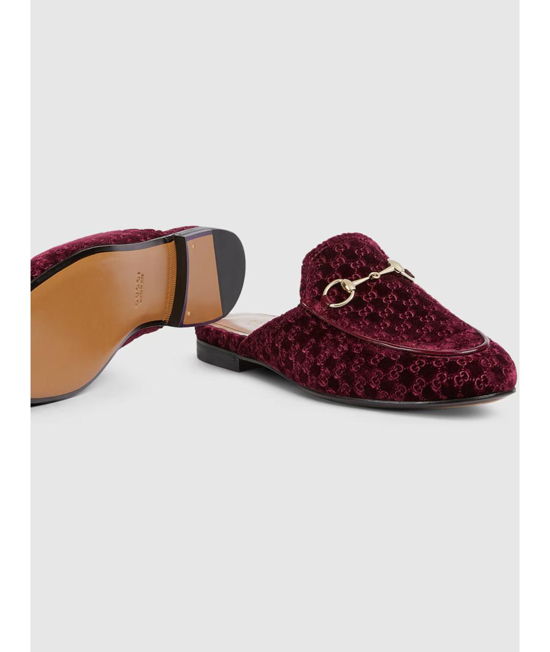 GUCCI Красные кожаные мюли, фото 6