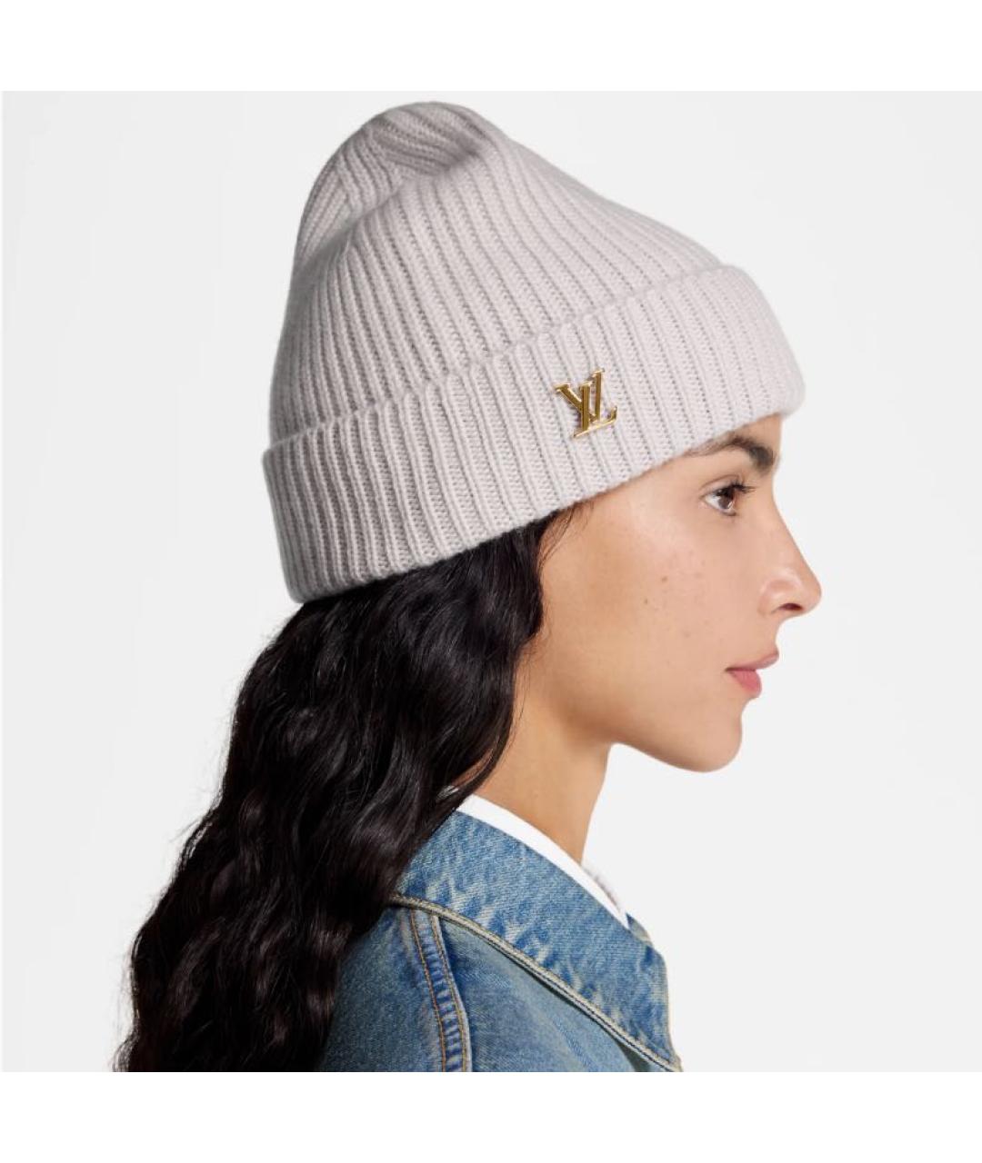 LOUIS VUITTON Серая кашемировая шапка, фото 6