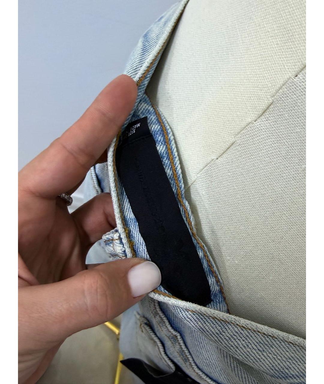 ALEXANDER WANG Голубые хлопковые прямые джинсы, фото 3