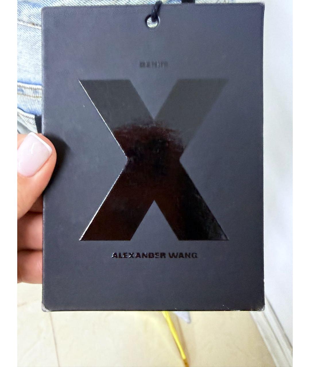 ALEXANDER WANG Голубые хлопковые прямые джинсы, фото 4