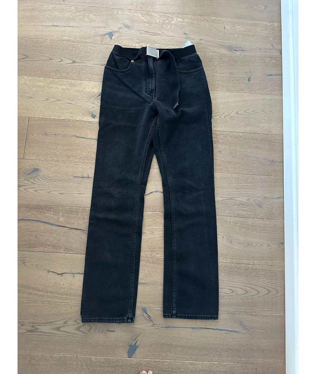 MM6 MAISON MARGIELA Черные хлопковые прямые джинсы, фото 5