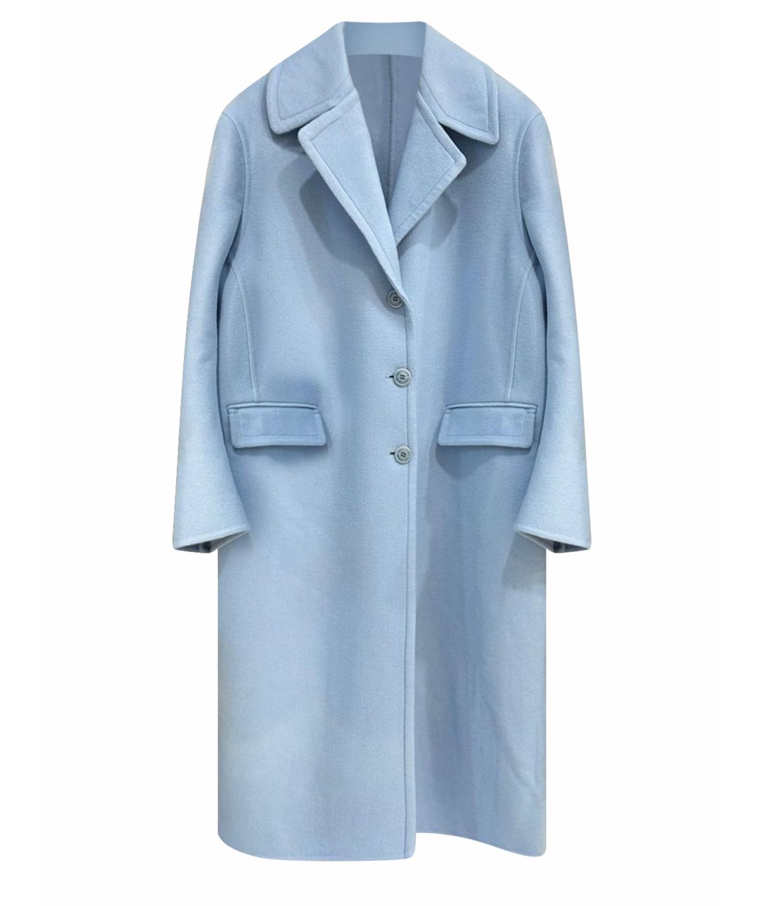 ERMANNO SCERVINO Голубое шерстяное пальто, фото 1
