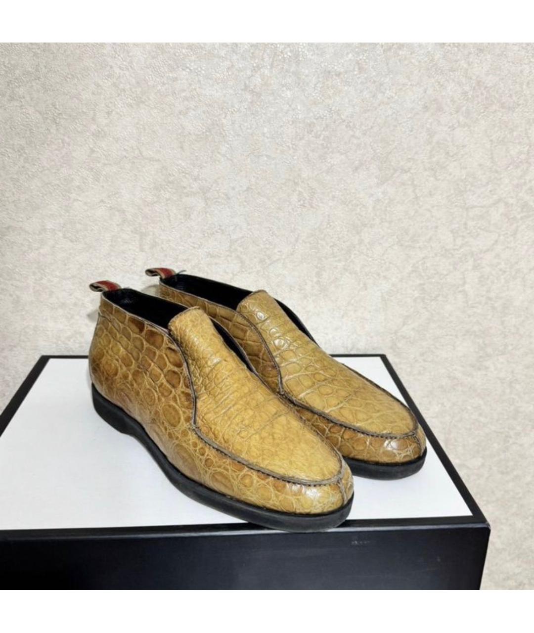 KITON Бежевые кожаные лоферы, фото 3