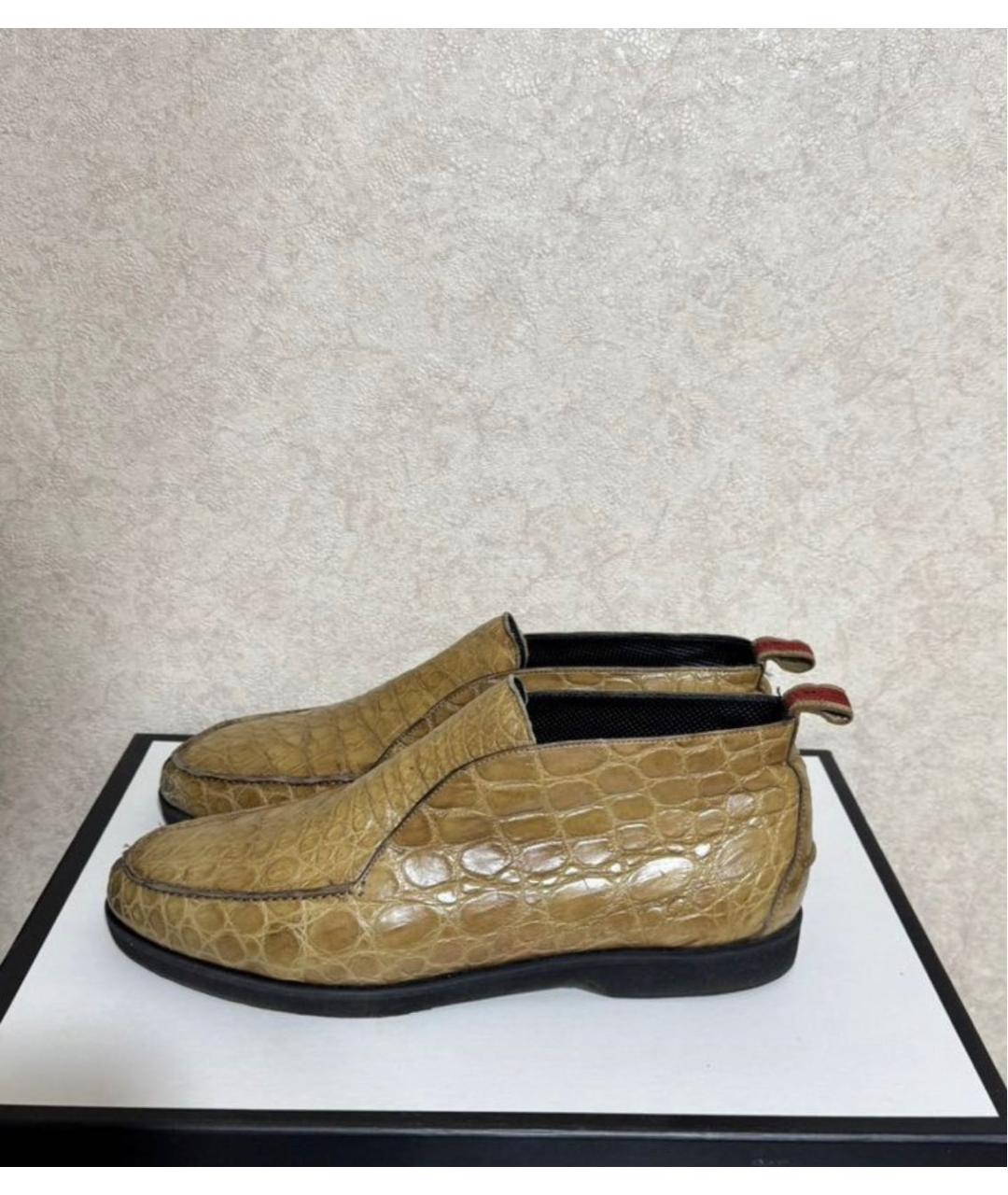 KITON Бежевые кожаные лоферы, фото 5