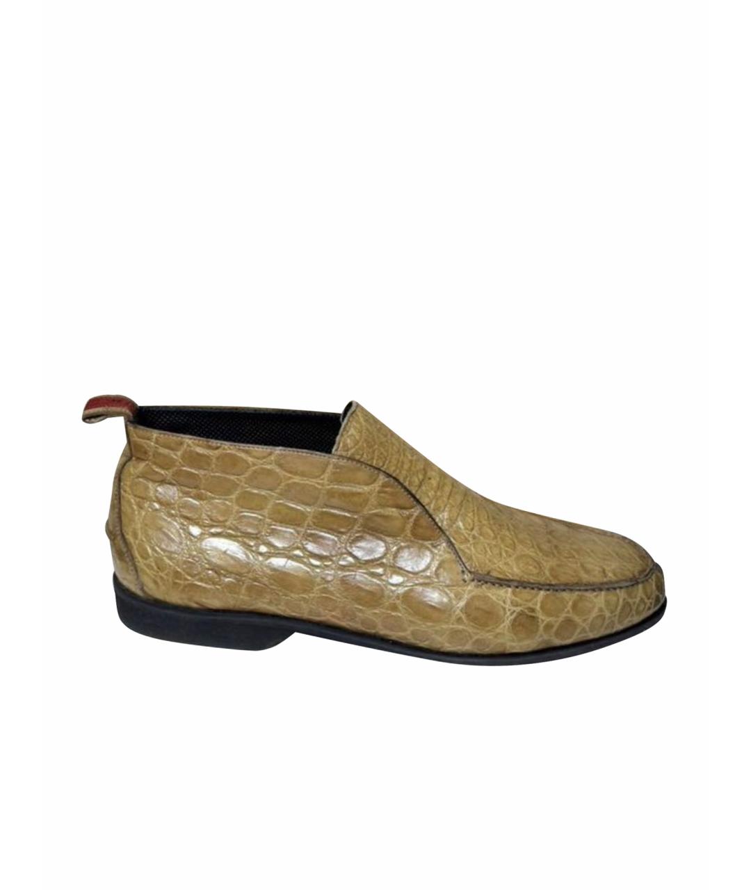 KITON Бежевые кожаные лоферы, фото 1