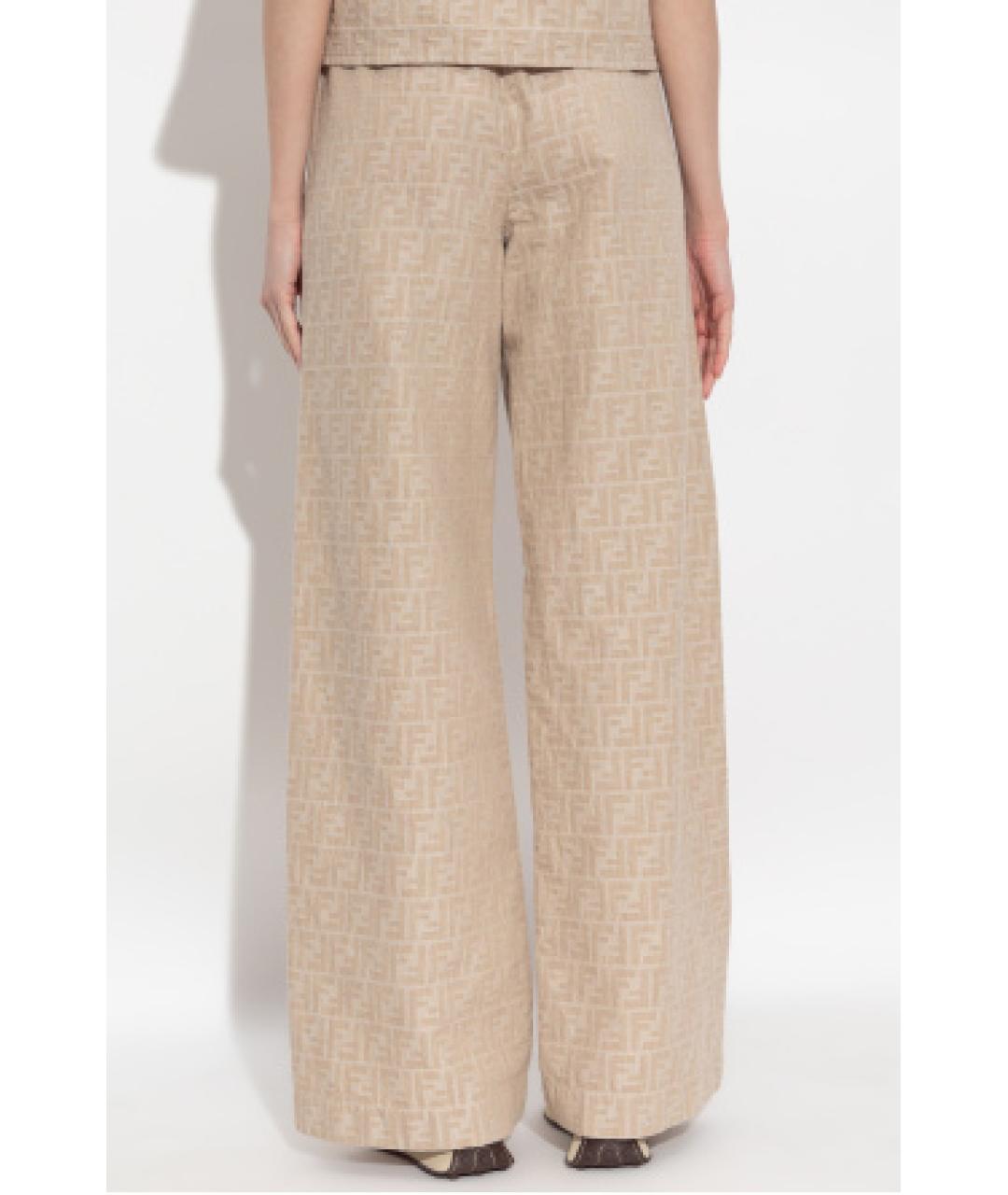 FENDI Бежевые прямые брюки, фото 5