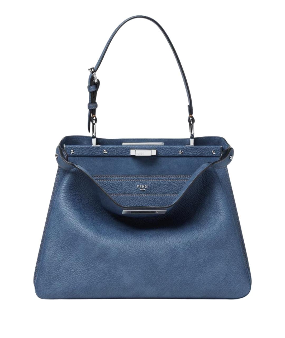 FENDI Синяя кожаная сумка тоут, фото 1