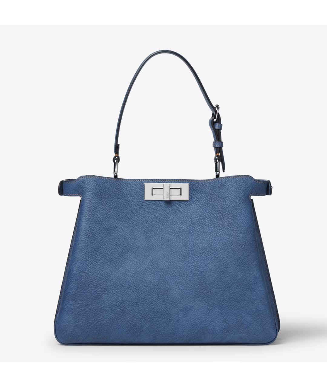 FENDI Синяя кожаная сумка тоут, фото 4