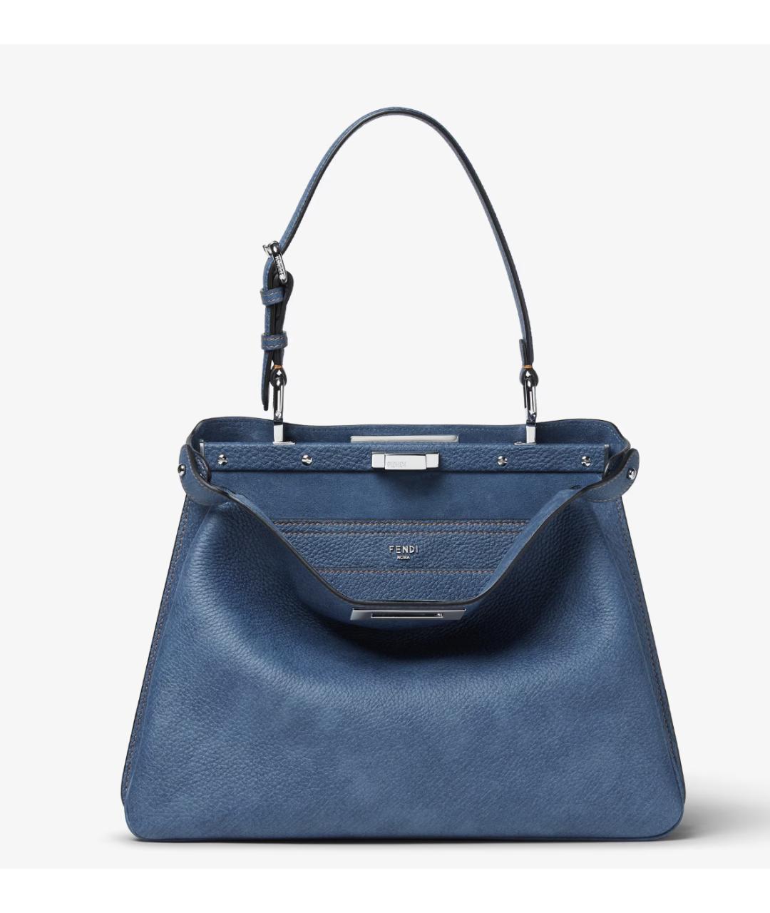 FENDI Синяя кожаная сумка тоут, фото 7