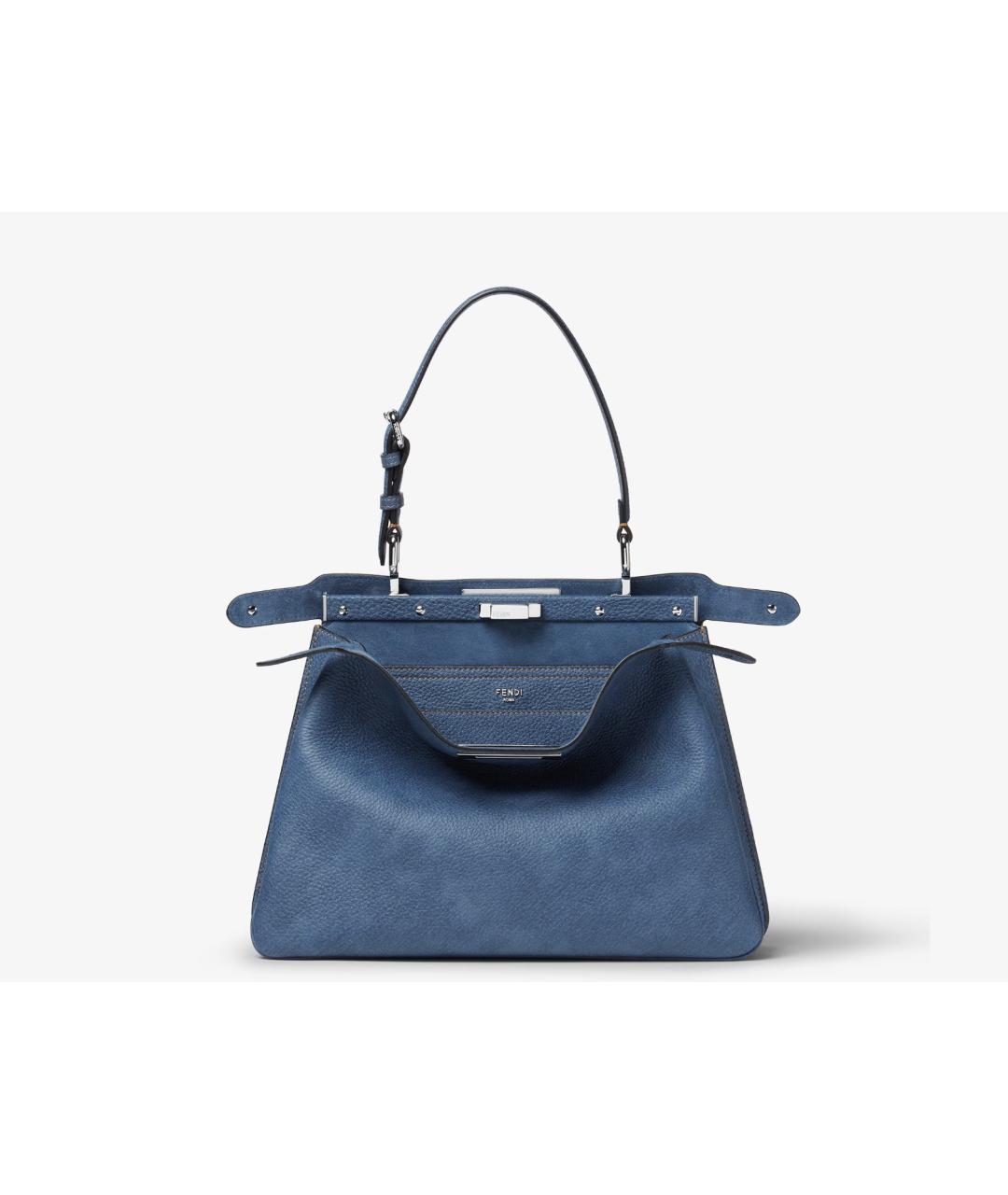 FENDI Синяя кожаная сумка тоут, фото 2