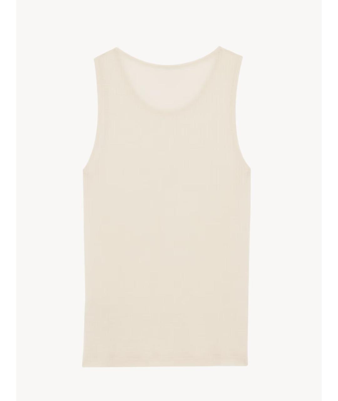 SAINT LAURENT Бежевая шерстяная майка, фото 2