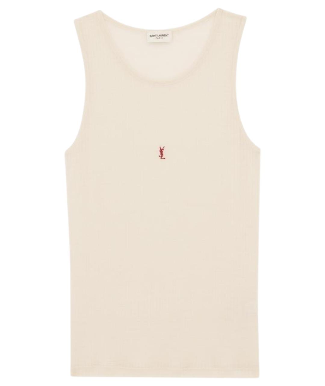 SAINT LAURENT Бежевая шерстяная майка, фото 1