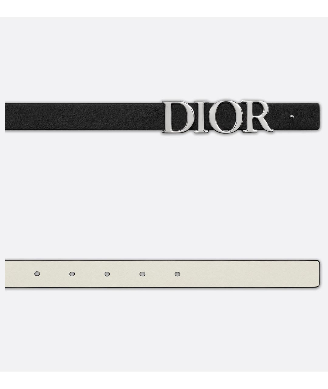 CHRISTIAN DIOR Черный кожаный ремень, фото 2