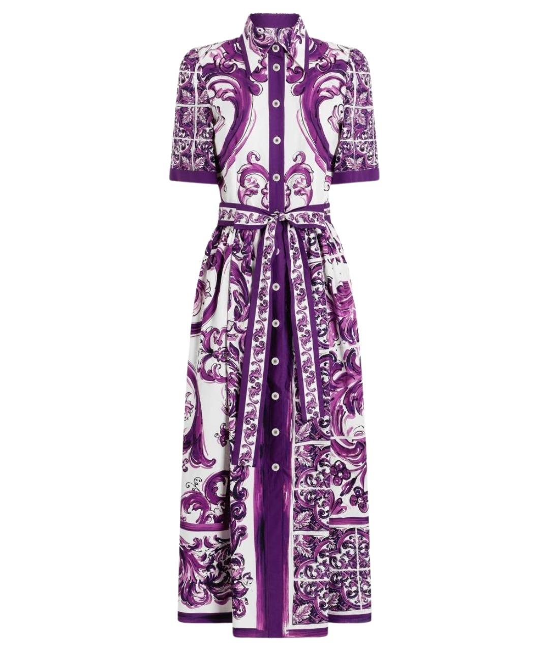 DOLCE&GABBANA Фиолетовое хлопковое повседневное платье, фото 1