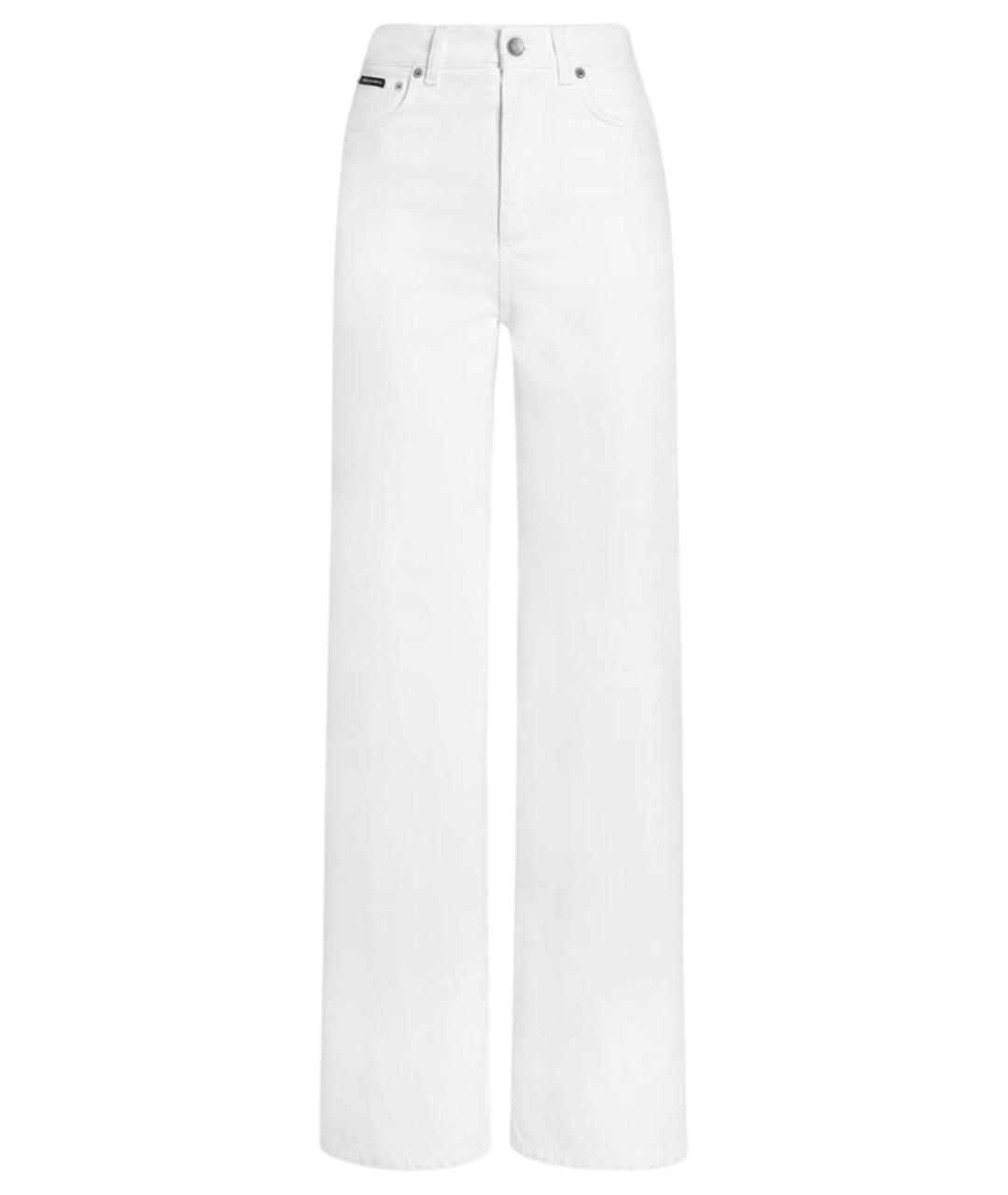 DOLCE&GABBANA Белые хлопковые прямые джинсы, фото 1
