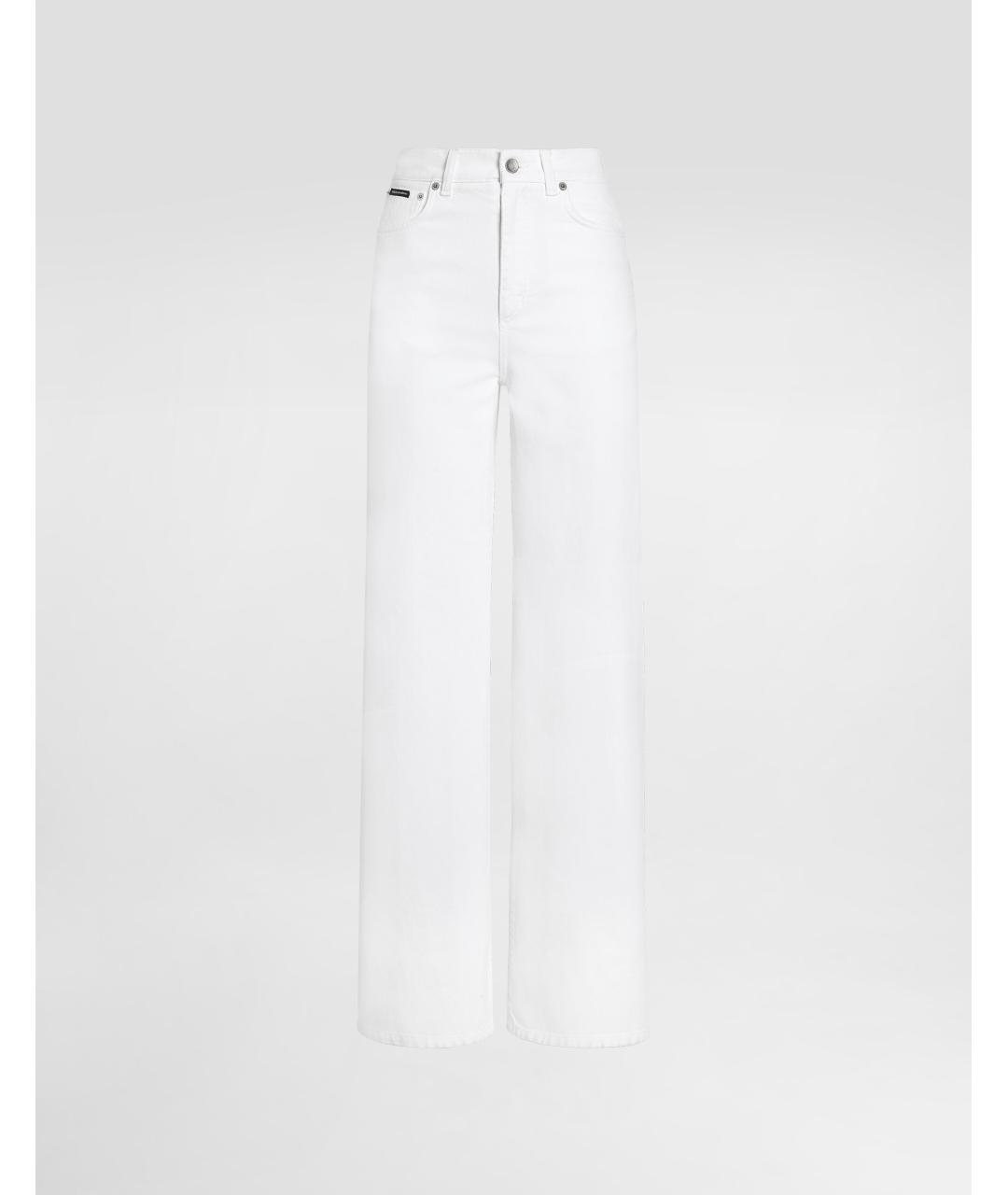 DOLCE&GABBANA Белые хлопковые прямые джинсы, фото 6