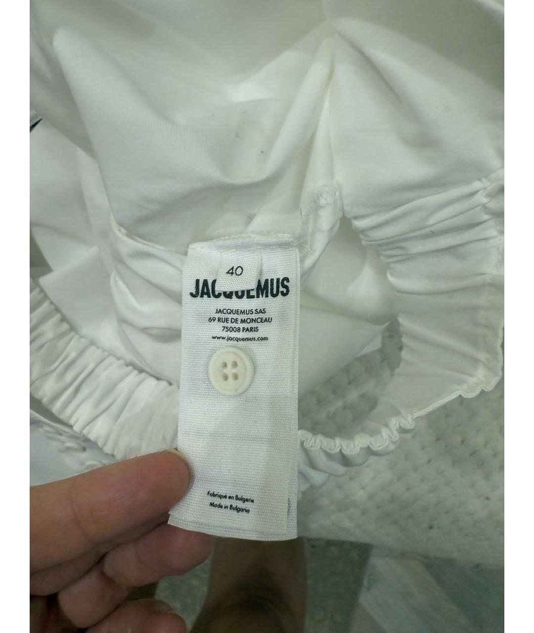 JACQUEMUS Белая хлопковая рубашка, фото 4