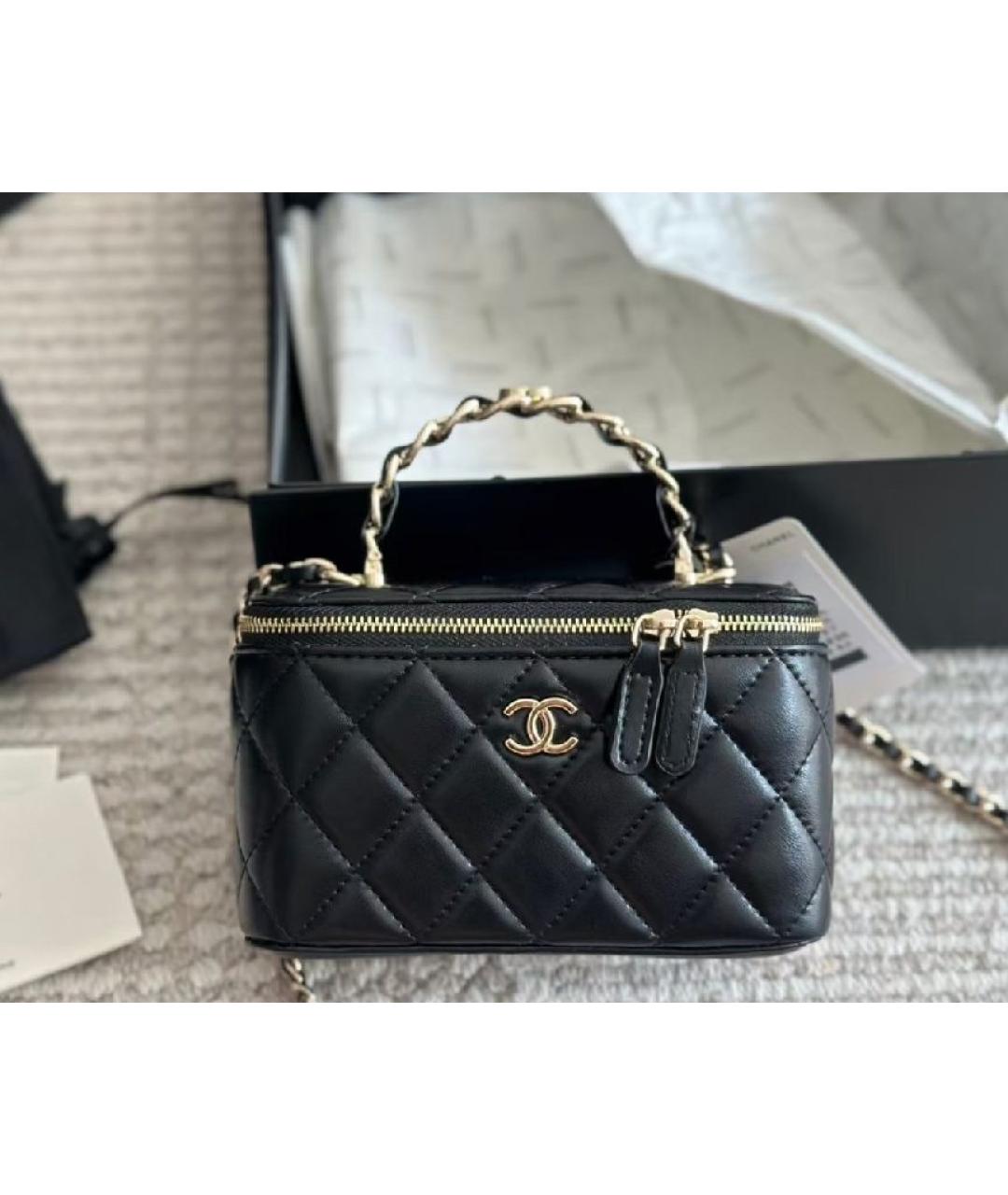 CHANEL Черная кожаная сумка через плечо, фото 6