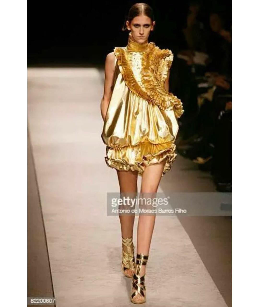 GIVENCHY Золотое полиэстеровое вечернее платье, фото 5