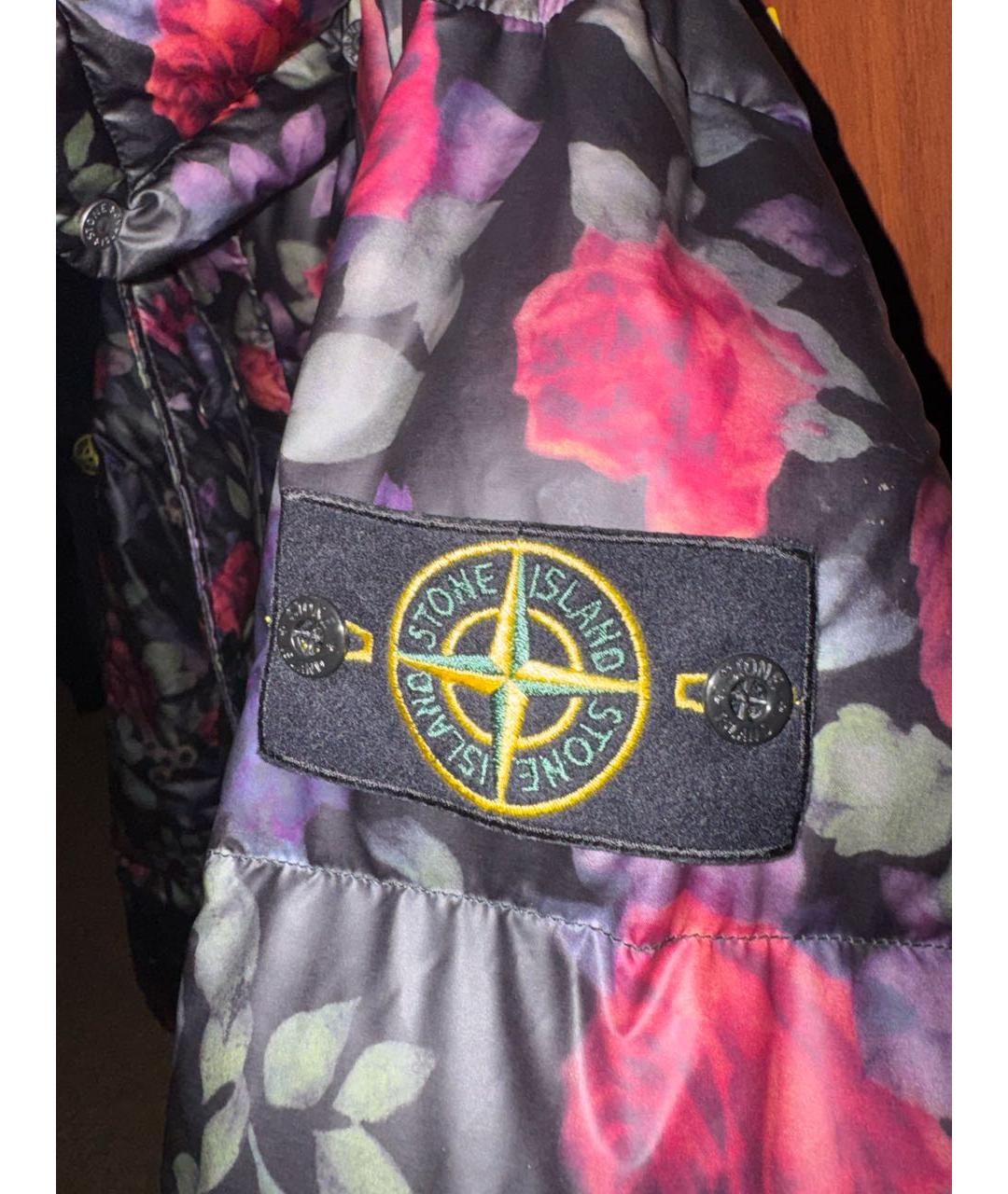 STONE ISLAND Черный полиуретановый пуховик, фото 6