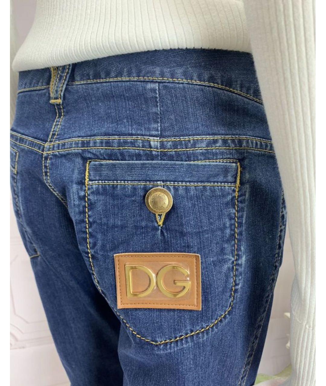 DOLCE&GABBANA Синие хлопковые прямые джинсы, фото 5