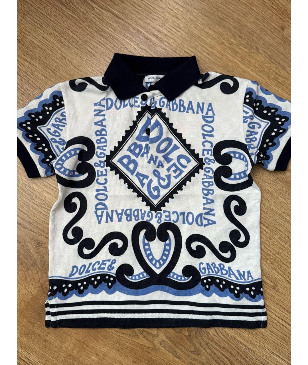 DOLCE&GABBANA Мульти хлопковая детская футболка, фото 4