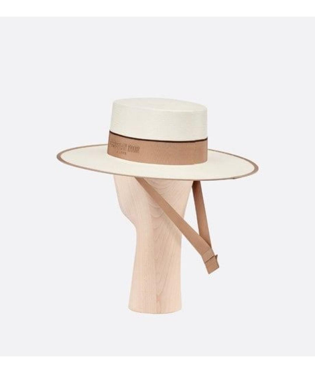 CHRISTIAN DIOR Бежевая соломенная шляпа, фото 4