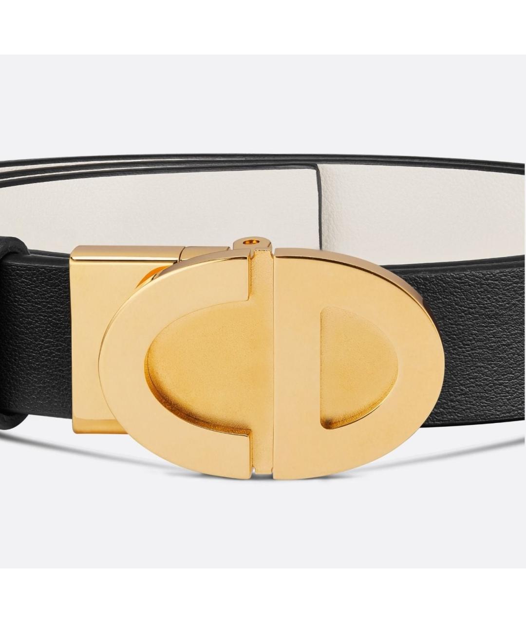 CHRISTIAN DIOR Черный кожаный ремень, фото 6