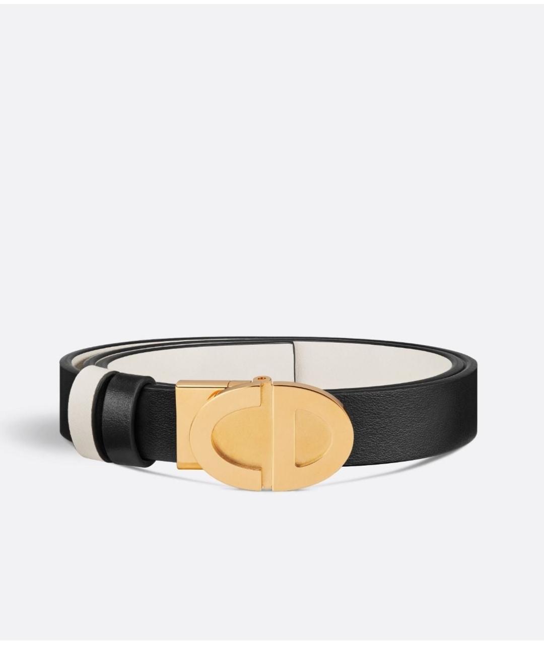 CHRISTIAN DIOR Черный кожаный ремень, фото 3