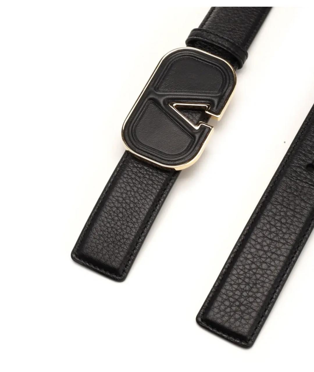 VALENTINO Черный кожаный ремень, фото 2