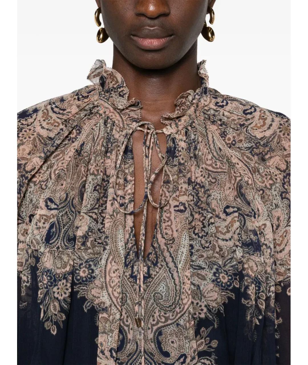 ZIMMERMANN Темно-синяя блузы, фото 5