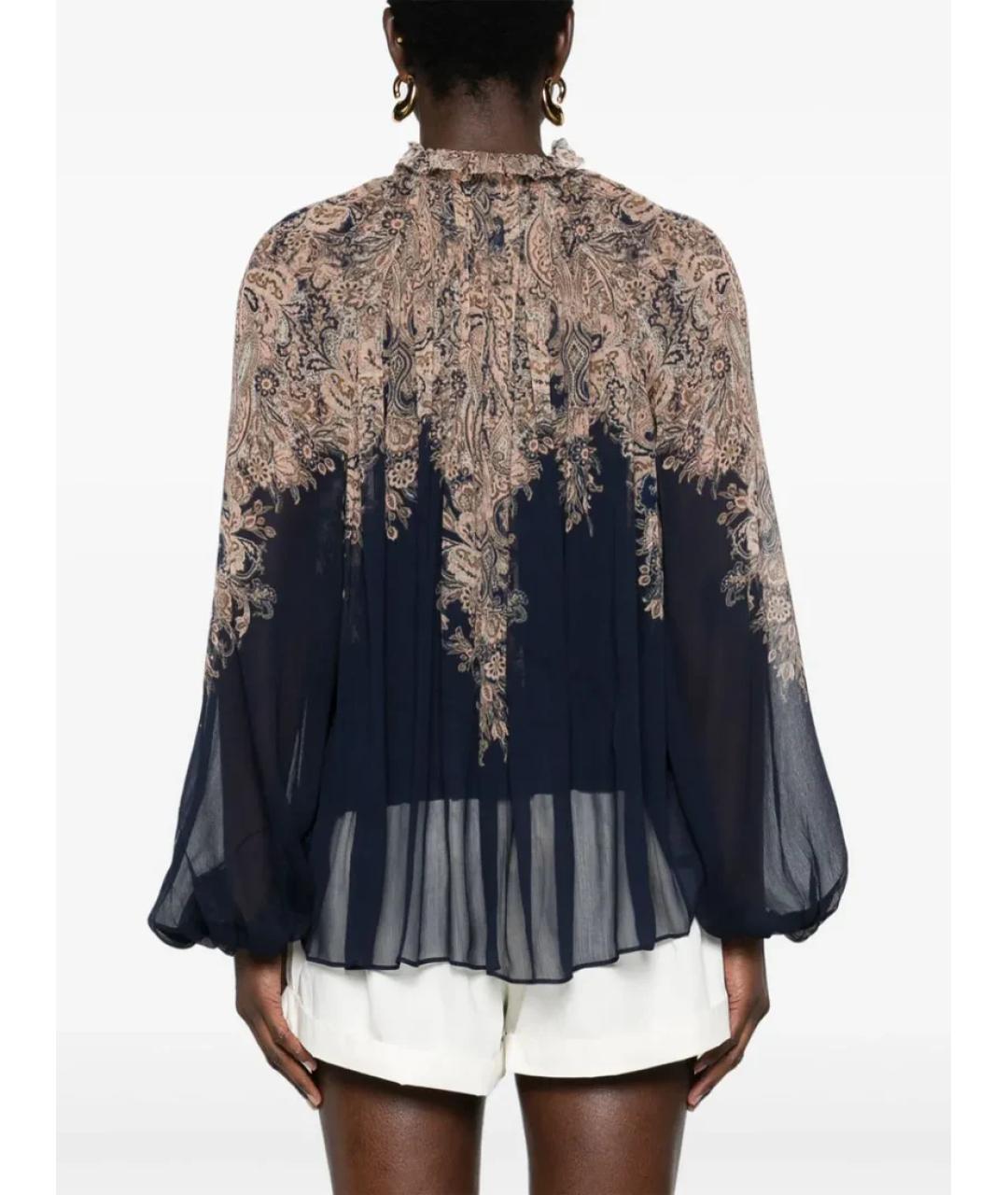 ZIMMERMANN Темно-синяя блузы, фото 4