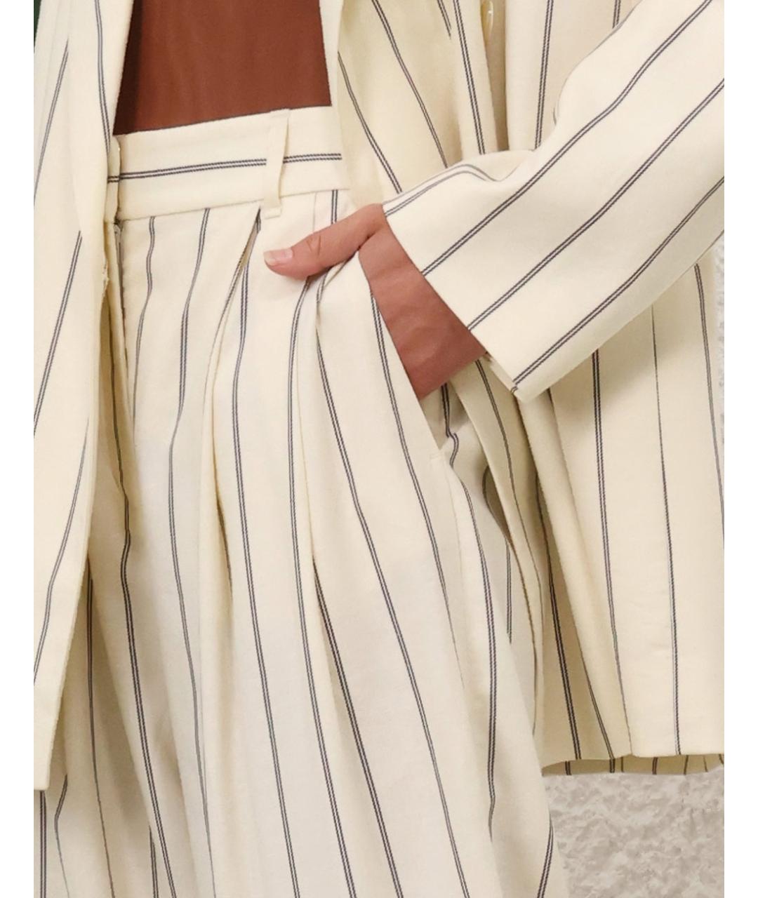 ZIMMERMANN Бежевые прямые брюки, фото 5