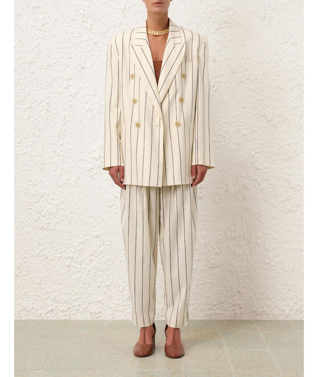 ZIMMERMANN Бежевые прямые брюки, фото 2