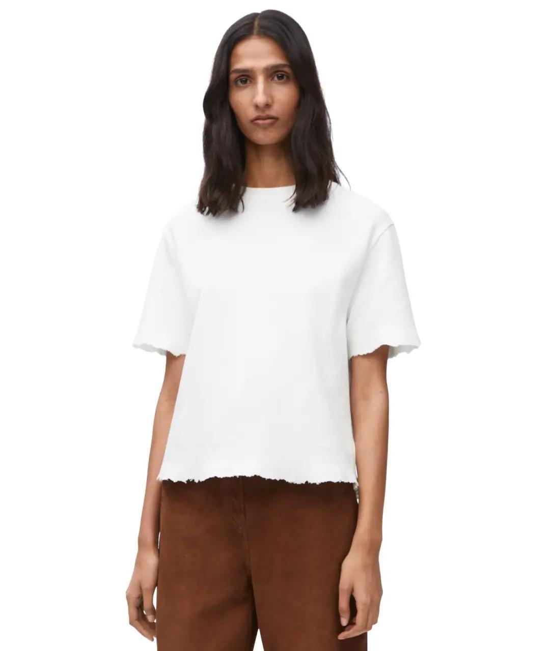 LOEWE Белая хлопковая футболка, фото 2