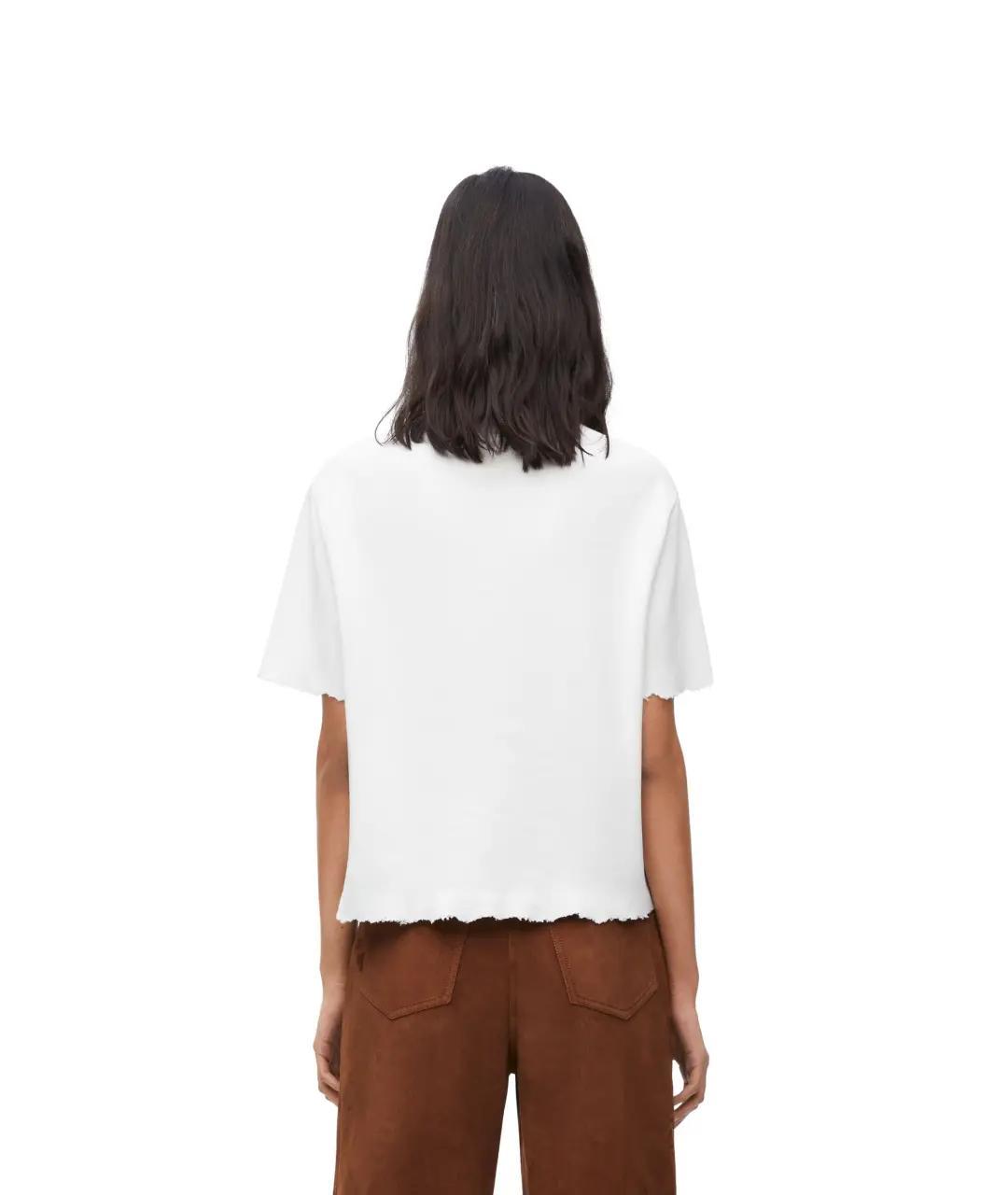 LOEWE Белая хлопковая футболка, фото 3