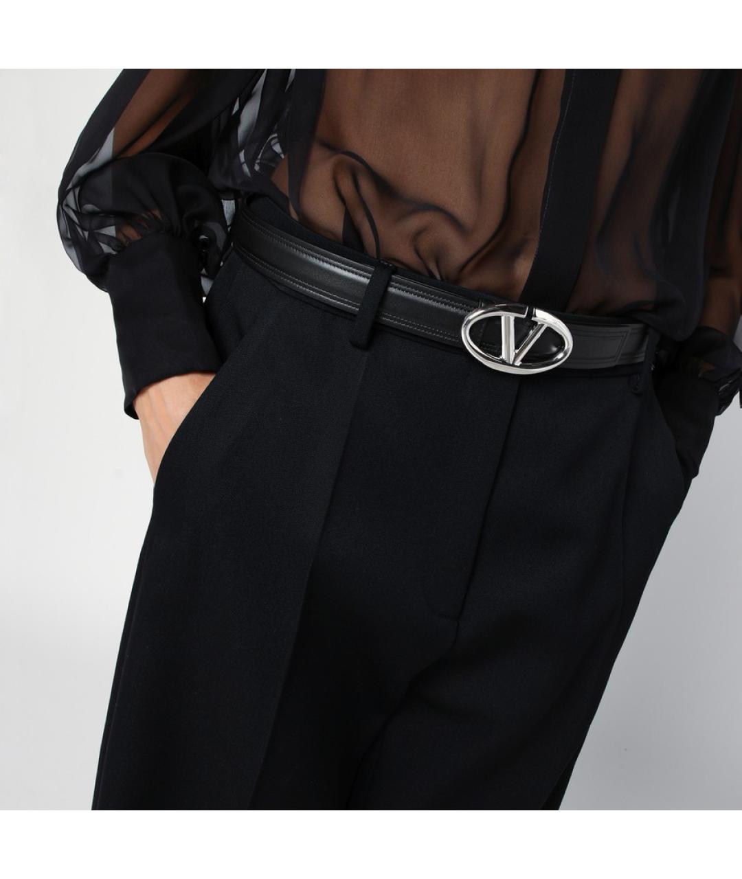 VALENTINO Черный кожаный ремень, фото 2