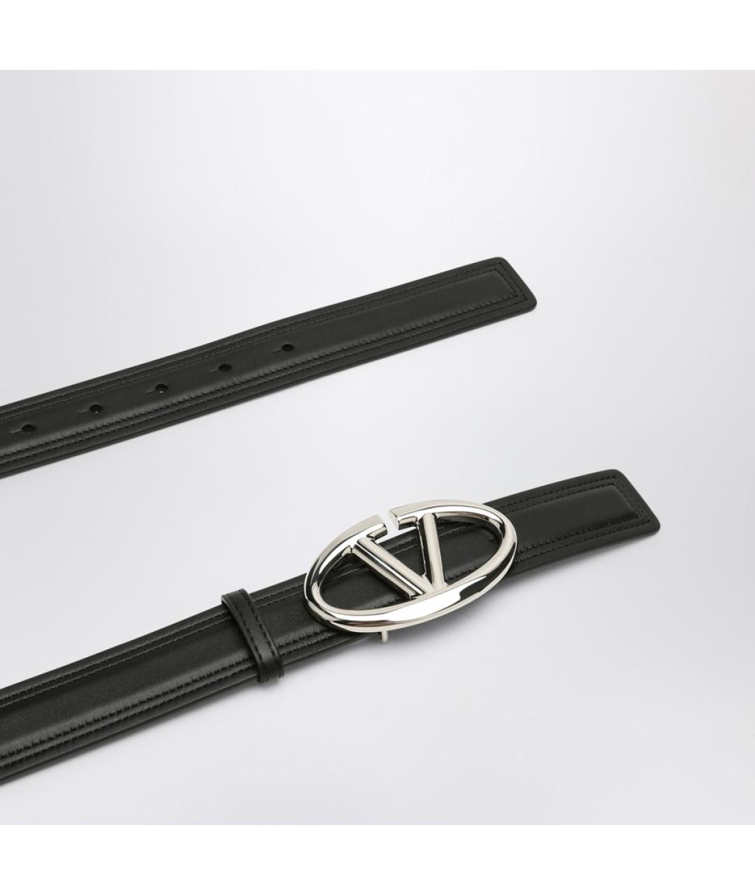 VALENTINO Черный кожаный ремень, фото 3
