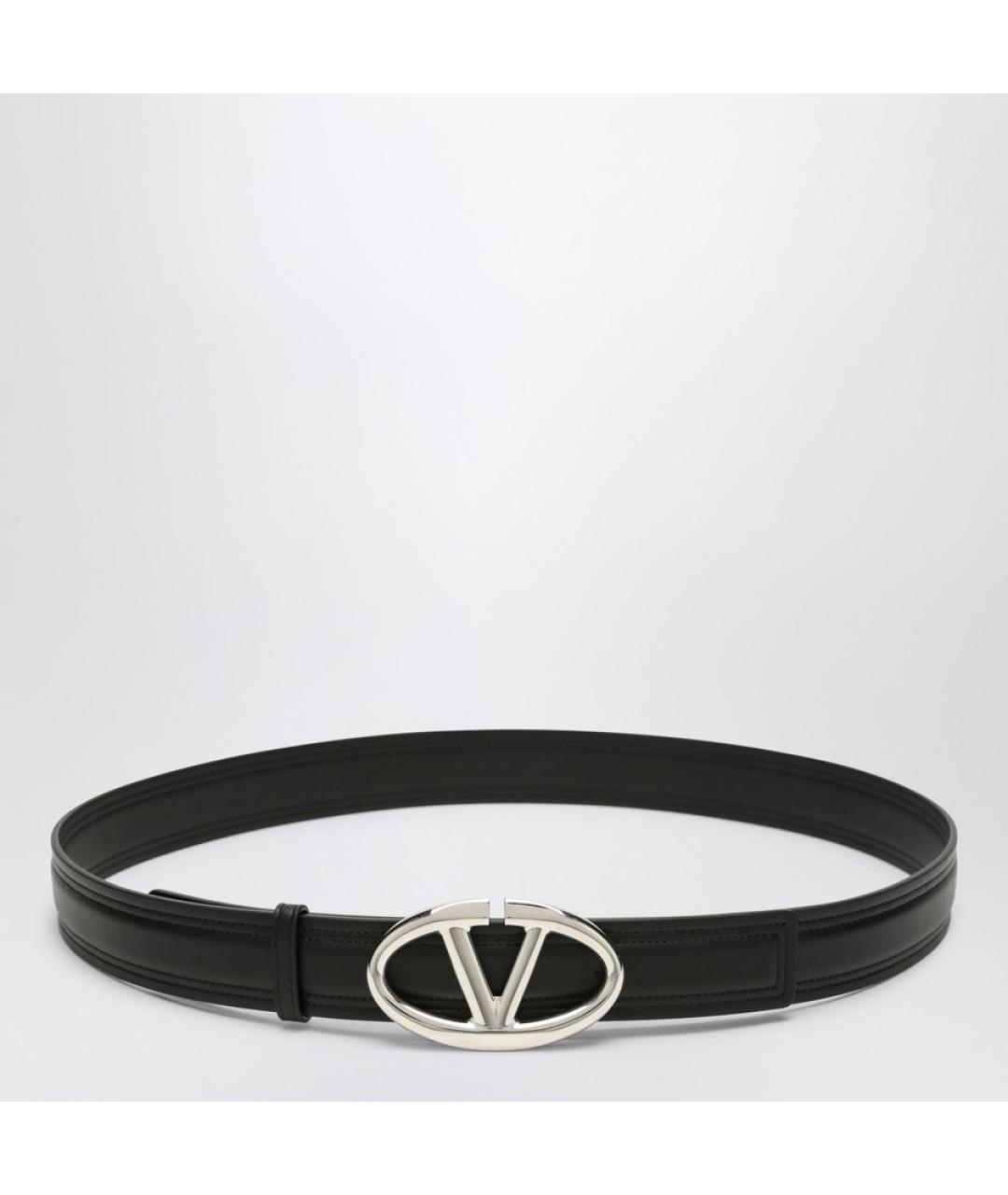 VALENTINO Черный кожаный ремень, фото 4