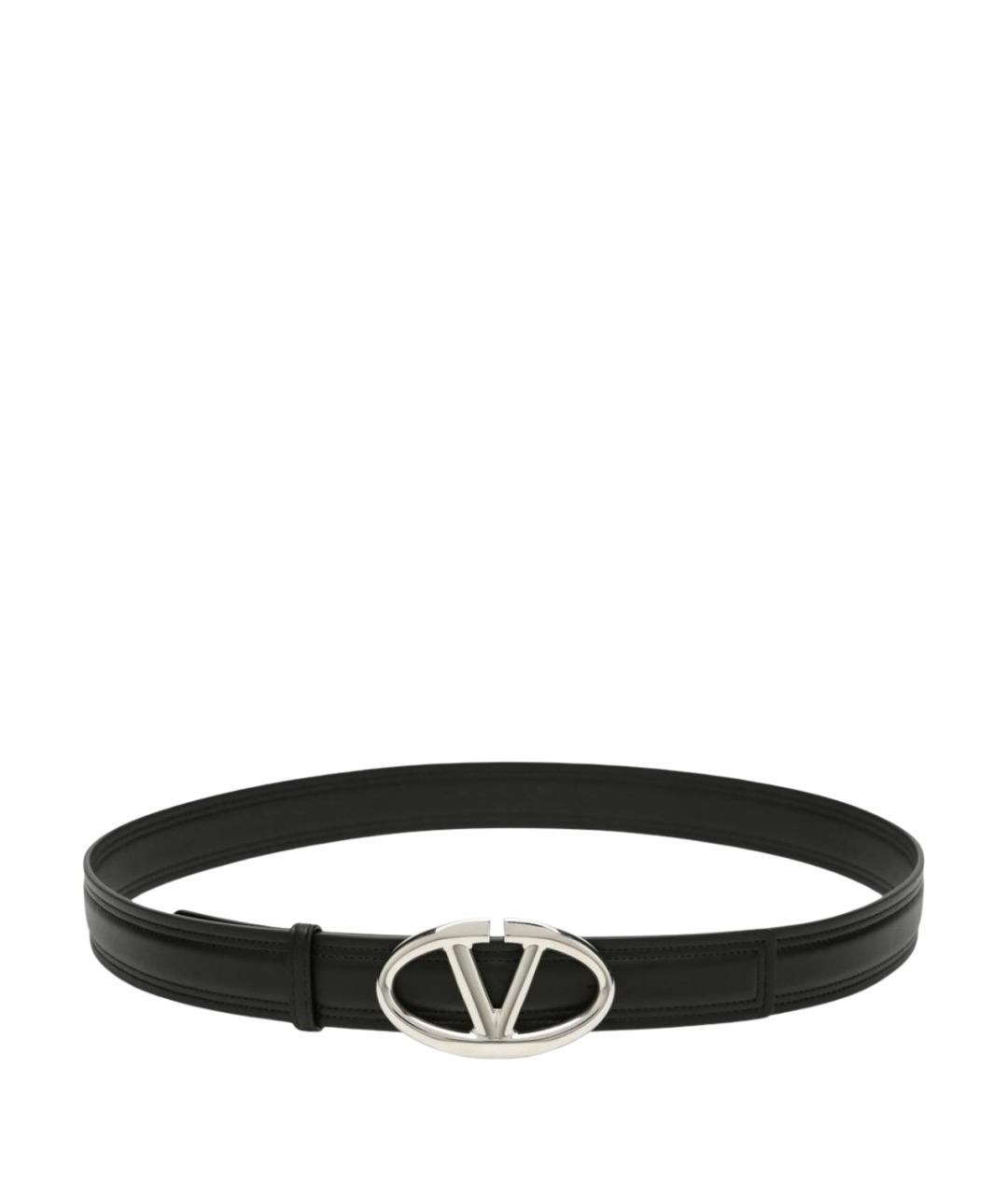VALENTINO Черный кожаный ремень, фото 1