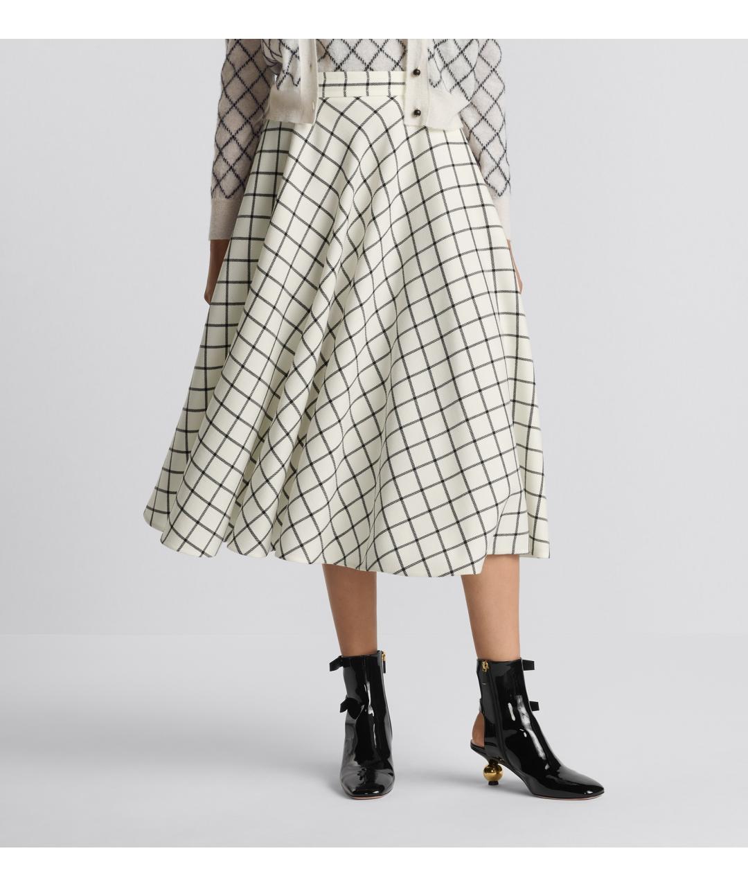 CHRISTIAN DIOR Белая шерстяная юбка миди, фото 4