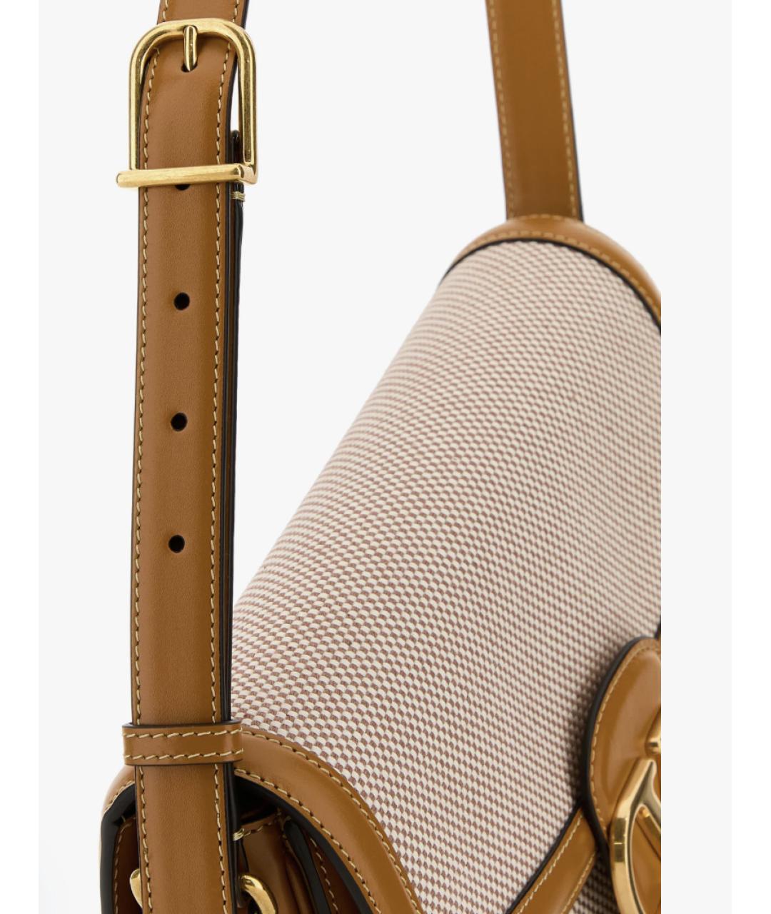 VALENTINO Бежевая тканевая сумка через плечо, фото 4
