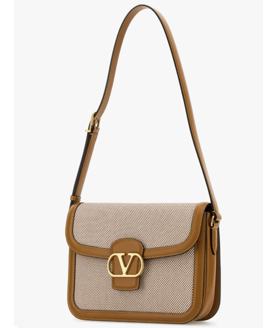 VALENTINO Бежевая тканевая сумка через плечо, фото 2