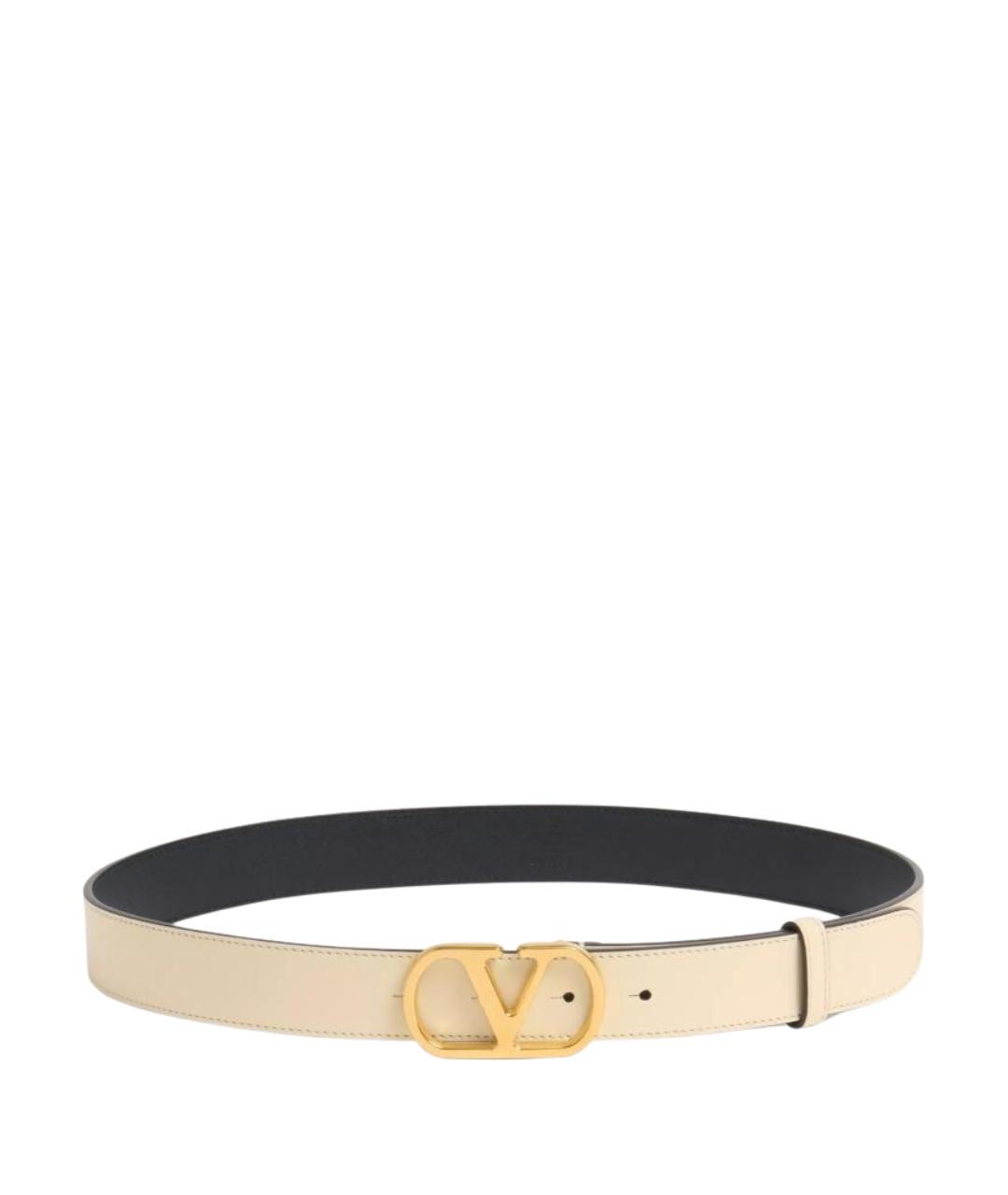 VALENTINO Бежевый кожаный ремень, фото 1