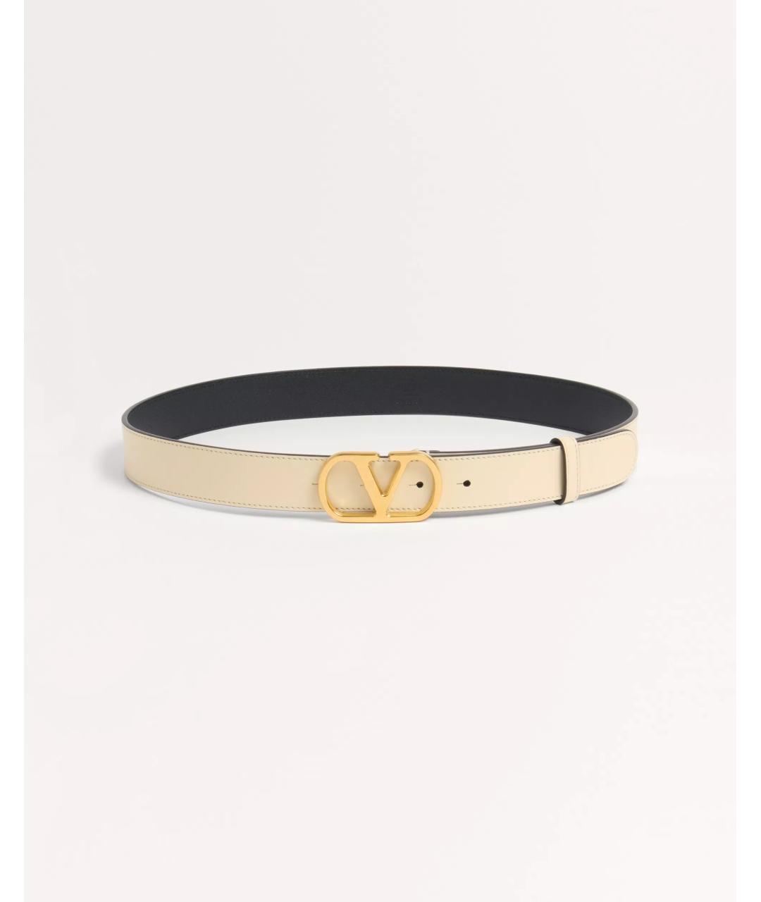VALENTINO Бежевый кожаный ремень, фото 5