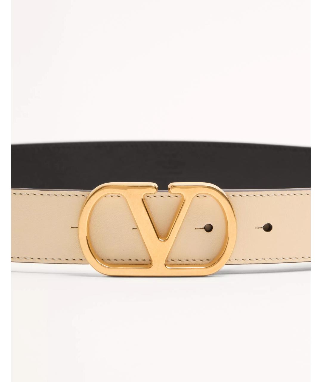 VALENTINO Бежевый кожаный ремень, фото 3